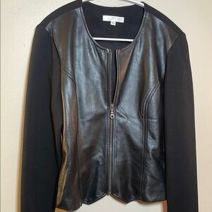 DREW Black Leather Jacket Modern Tailored Fit -Leather From Italy